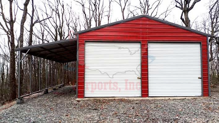 18x45x15 Garage With Lean-To