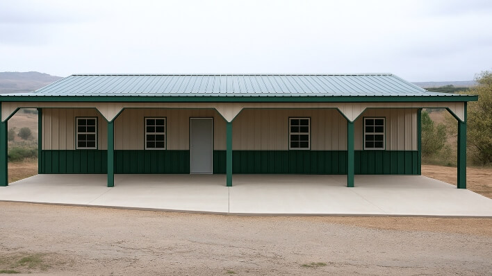 24x45 Garage with Lean to