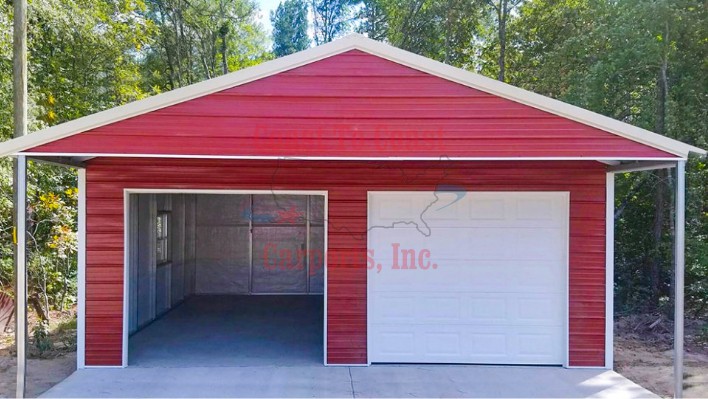 18x36x8 Aframe Horizontal Roof Garage w/porch
