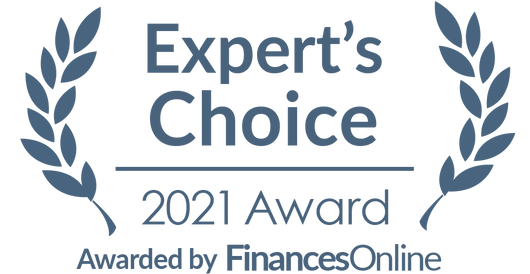 Expert's Choice 2021 Award. Awarded by Finances Online