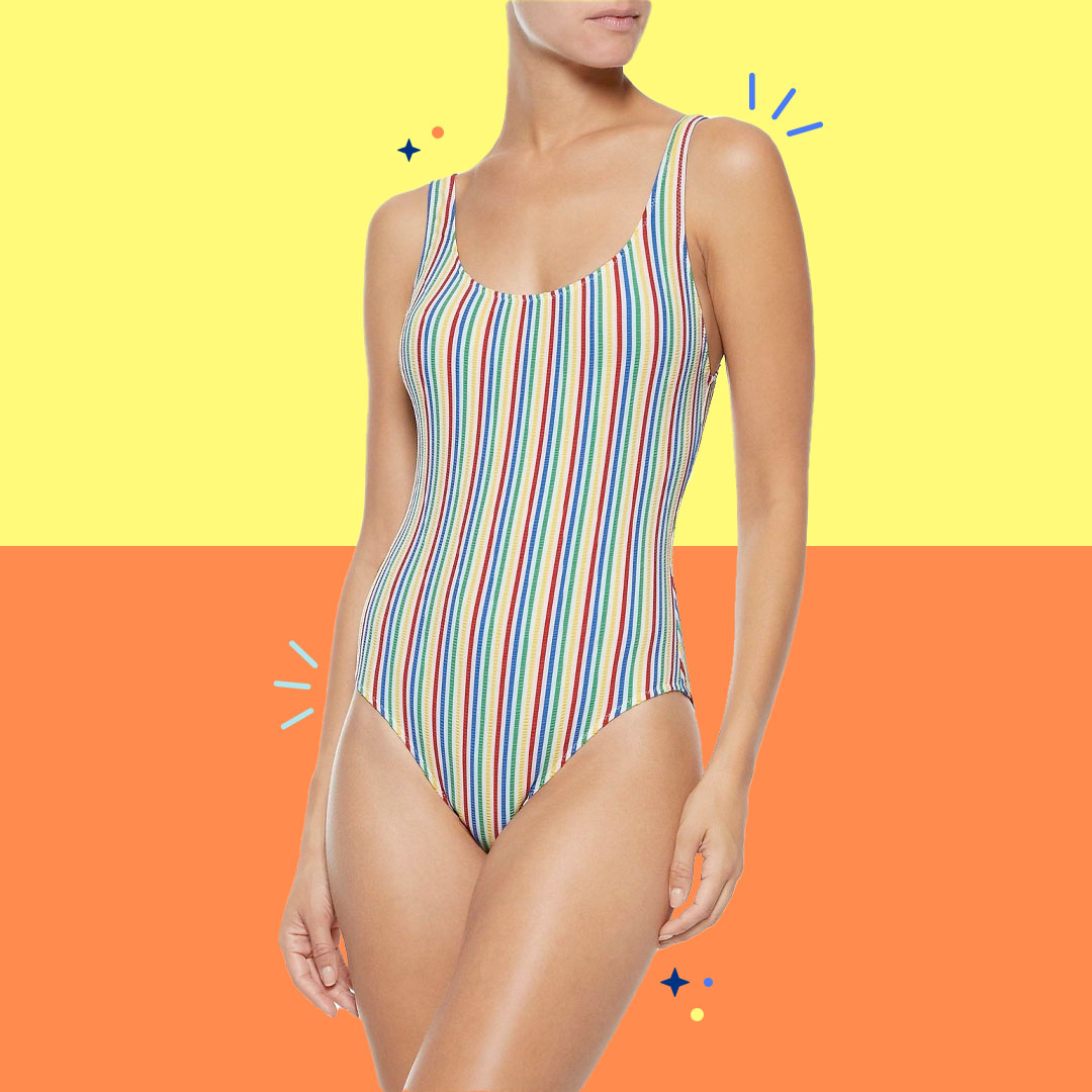 Solid & Striped The Anne Marie Striped Seersucker Swimsuit