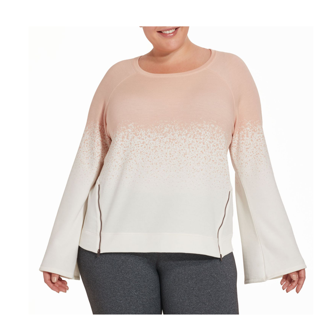 CALIA by Carrie Underwood Women's Plus Size Effortless Printed Zipper Sweatshirt
