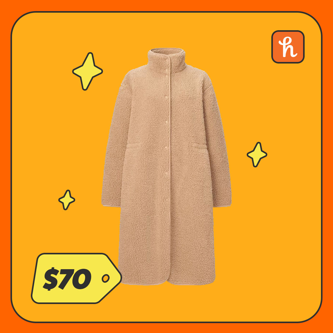 Uniqlo Pile Lined Fleece Stand Collar Coat