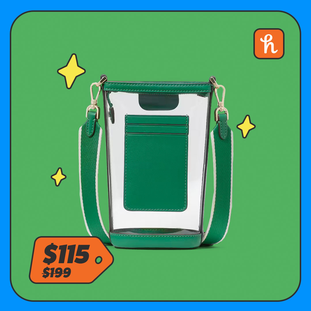 Clear and green crossbody bag 