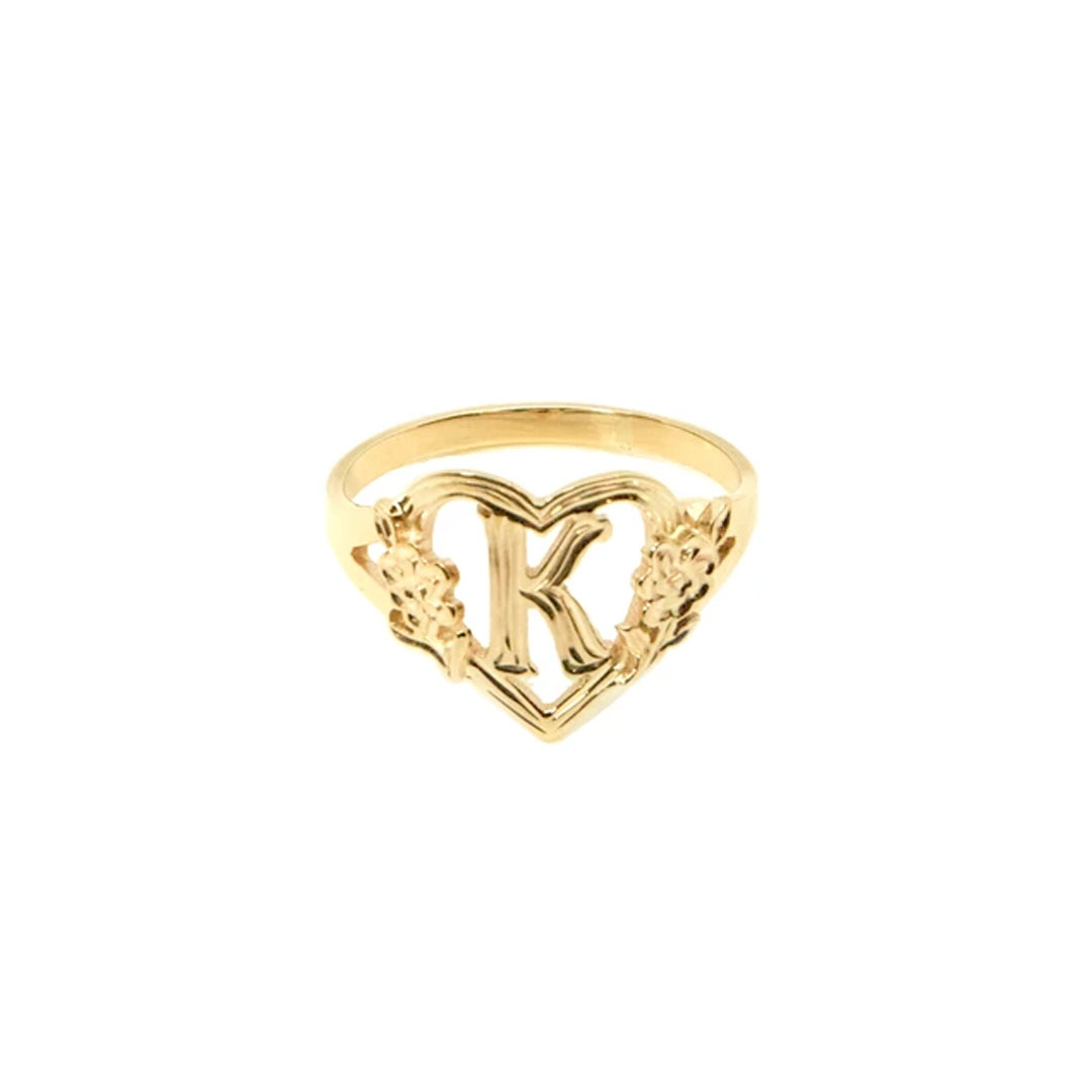 The M Jewelers The Cutout Flower Heart Letter Ring