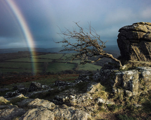 A rainbow over Dartmoor