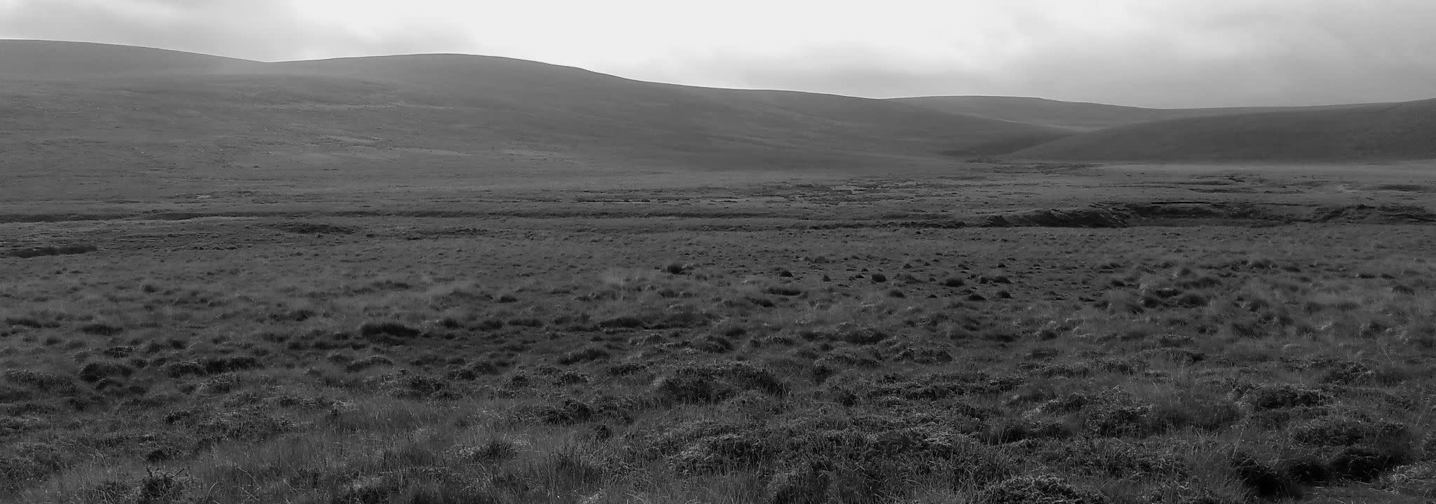 A black and white photo of Dartmoor