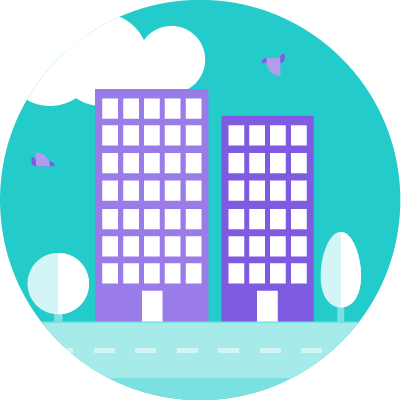 <p>Squeaky illustration of offices</p>