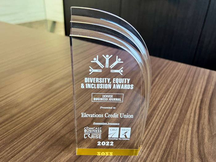 Denver Business Journal Diversity Equity and Inclusion trophy