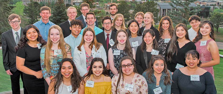 A group of scholarship recipients