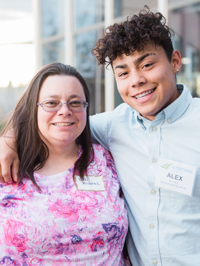 Photo of a scholarship recipient and his mother