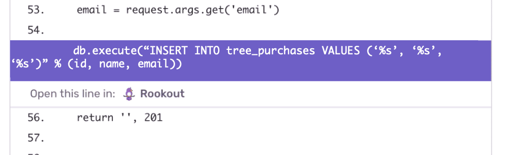 Sentry Rookout Issue Stack Trace