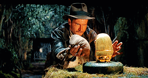 Indiana Jones switching the golden idol