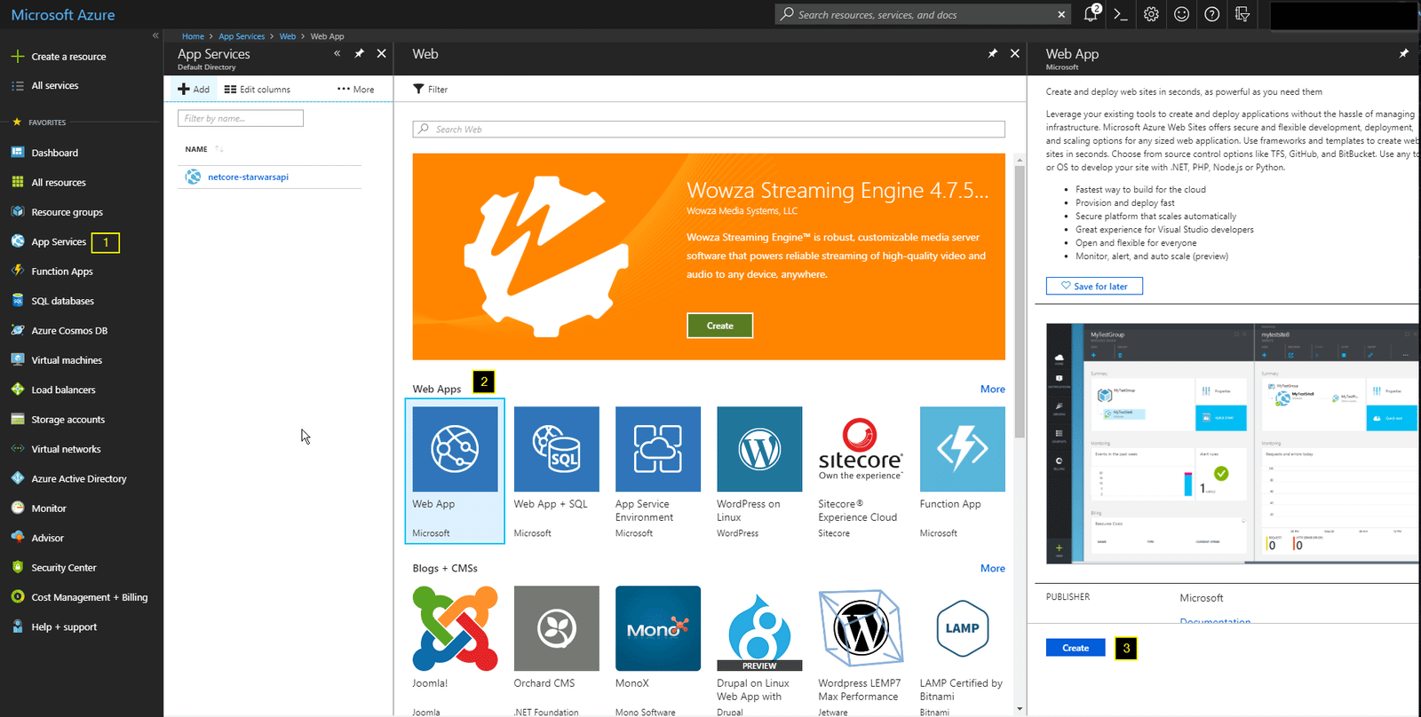 Adding a new Web Application via Azure DevOps App Services