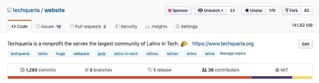 Techqueria earned 170 stars on GitHub.