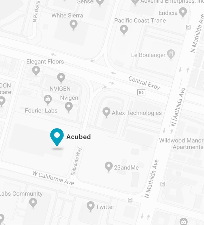 Map of Acubed Office in Sunnyvale