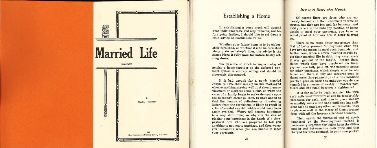 An excerpt from the booklet 'Married Life'