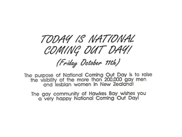 A page of text from the project document for National Coming Out Day. 