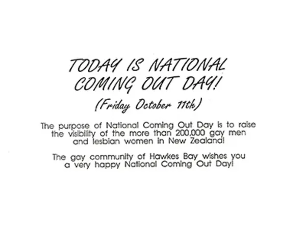 A page of text from the project document for National Coming Out Day.