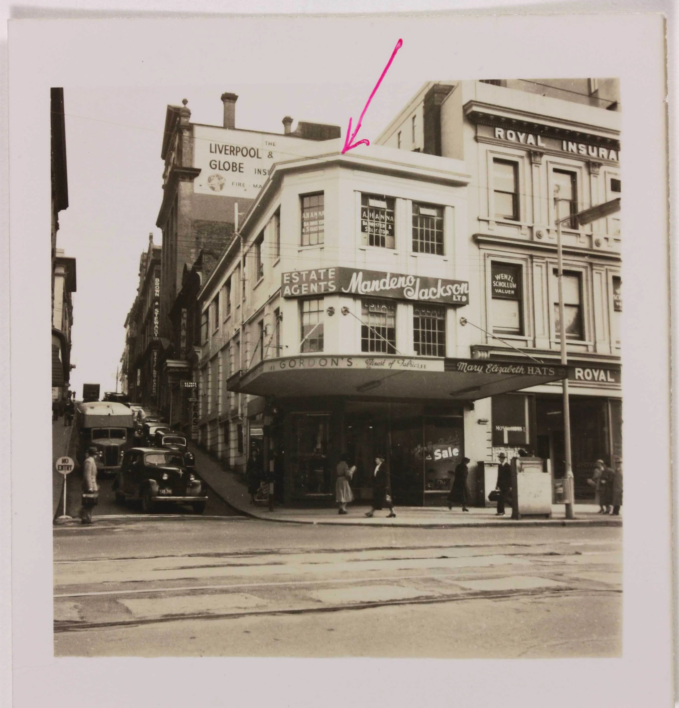 Sepia photo of a building from the street