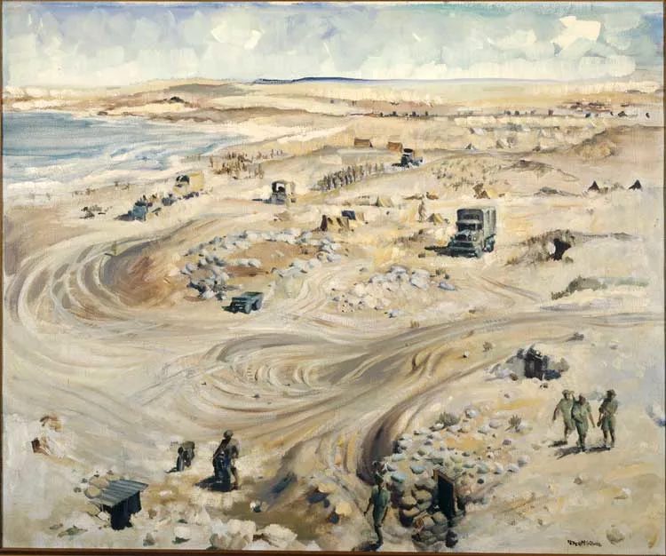 Peter McIntyre "North African Coast (NZ Division HQ Baggush) 13 March 1942