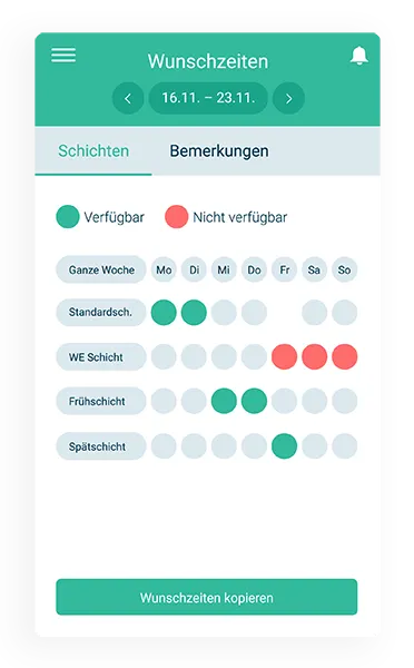 Urlaubsanspruch gastromatic Mitarbeiter App