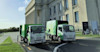 Two Junk Run rubbish removal trucks in front of Auckland Museum. Two Junk Run rubbish removal trucks in front of Auckland Museum.