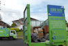 Removal trucks loaded with household junk. Removal trucks loaded with household junk.