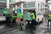Moving large items of waste from a commercial building. Moving large items of waste from a commercial building.