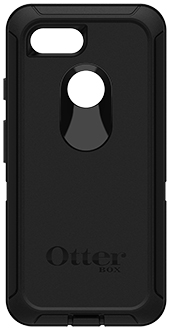 Vue arrière de l’étui Defender d’OtterBox noir pour Pixel 3