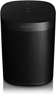 Black Sonos One Smart Speaker Top Down Front View