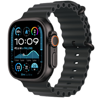 CAT Apple Watch Ultra 2 49mm Black Titanium Ocean Band Black PDP Image Position 1 CAEN