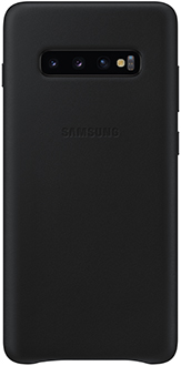 Vue arrière de l’étui en cuir noir de Samsung pour Galaxy S10+