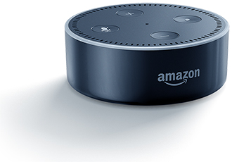 Vue avant de l’Amazon Echo Dot – noir