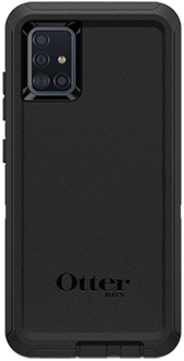 Black OtterBox Galaxy A51 Defender Case Back