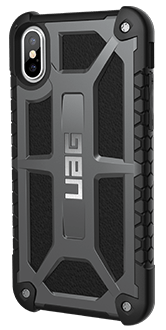 Vue arrière de l’étui Monarch d’UAG graphite pour iPhone X