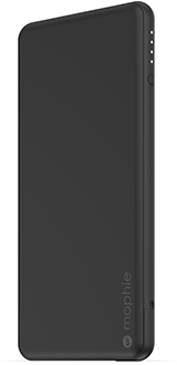 Vue en angle de la pile Powerstation Plus Mini de 4 000 mAh de Mophie avec connecteur USB-C