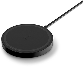 Angled Black Belkin BOOST UP 5W Wireless Charging Pad Top