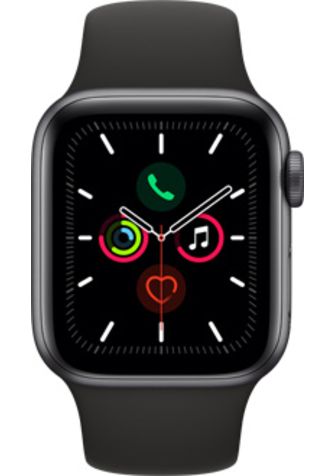 Apple Watch Series 5 Cellular Space Gray Stainless Steel 40mm Sport Band Black