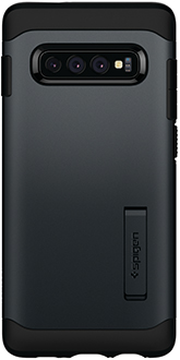 Vue arrière de l’étui Slim Armor de Spigen Metal Slate pour Galaxy S10+