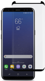 Black/Clear Moshi Ion Glass - Samsung Galaxy S8 Screen Protector Front View