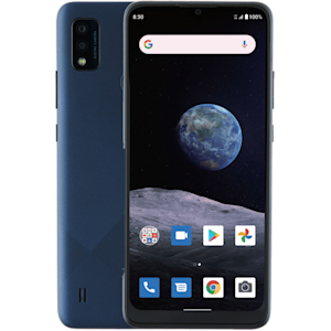 Le téléphone ZTE Blade A7P d’une couleur gris-bleu foncé.