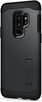 Vue arrière de l’étui Slim Armor de Spigen Metal Slate pour Samsung Galaxy S9+