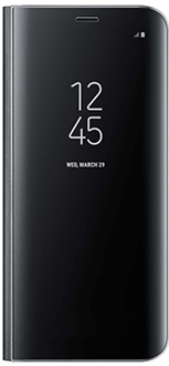 Black Samsung Clear View Standing Cover - Galaxy S8+ Front View