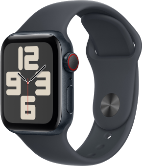 CAT PEP Apple Watch SE 40mm LTE Midnight Aluminum Sport Band Midnight PDP Image Position 1 CAEN