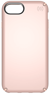 Vue arrière de l’étui Presidio Metallic de Speck or rose pour iPhone 6/6s/7/8