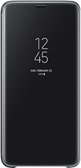 Black Samsung Galaxy S9+ Clear View Standing Cover Front