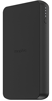 Angled Black Mophie Charge Stream Powerstation Wireless 10000mAh