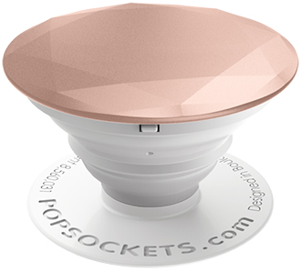 Rose Gold Metallic Diamond PopSocket Expanded