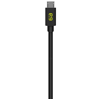 Câble de recharge et de synchronisation PureGear noir pour dispositifs micro USB (6 pi) - vue avant